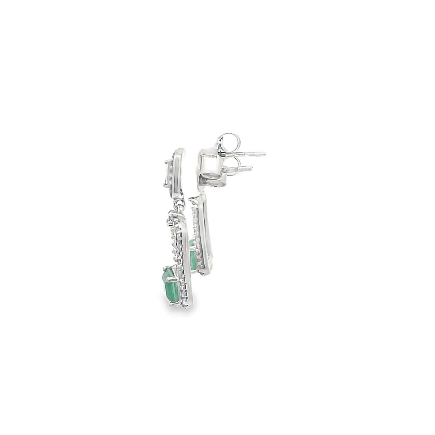 Elegant Green and Silver Earrings