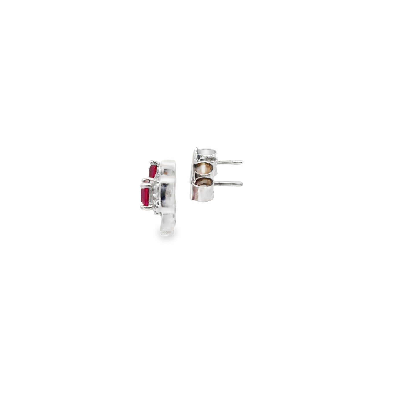 Elegant Ruby Flower Earrings