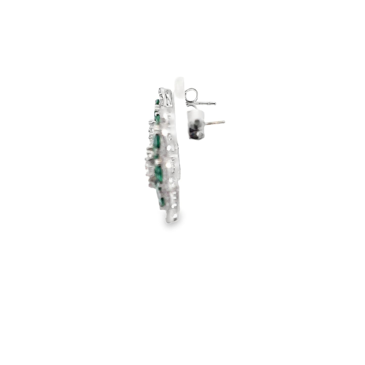 Elegant Floral Green Earrings