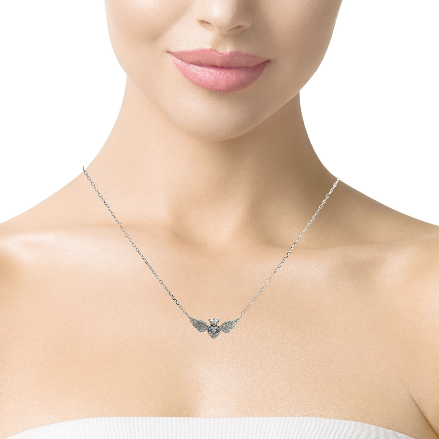 Elegant Angel Wing Pendant Necklace