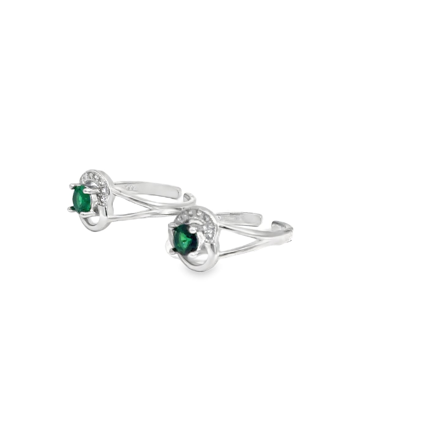 Elegant Green Gemstone Toe-Rings