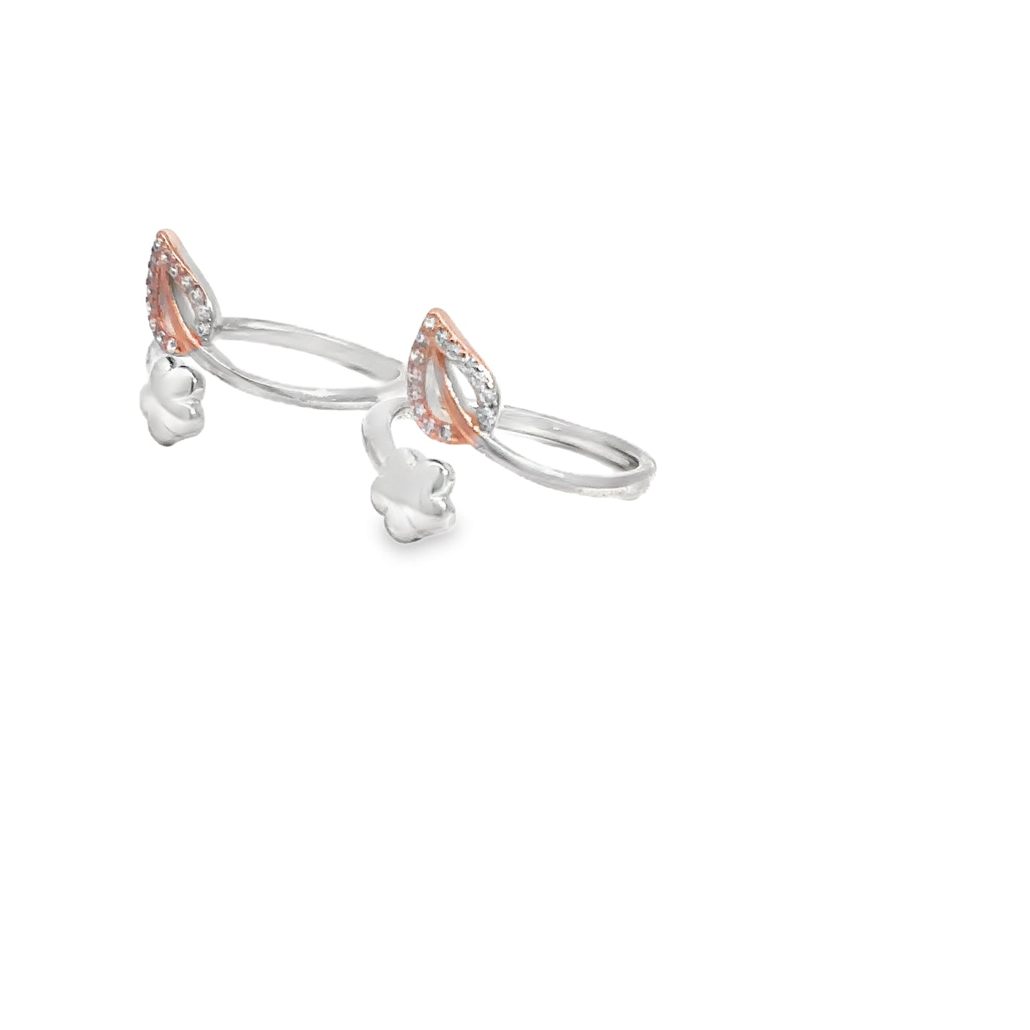 Elegant Silver and Rose Gold Toe-Rings