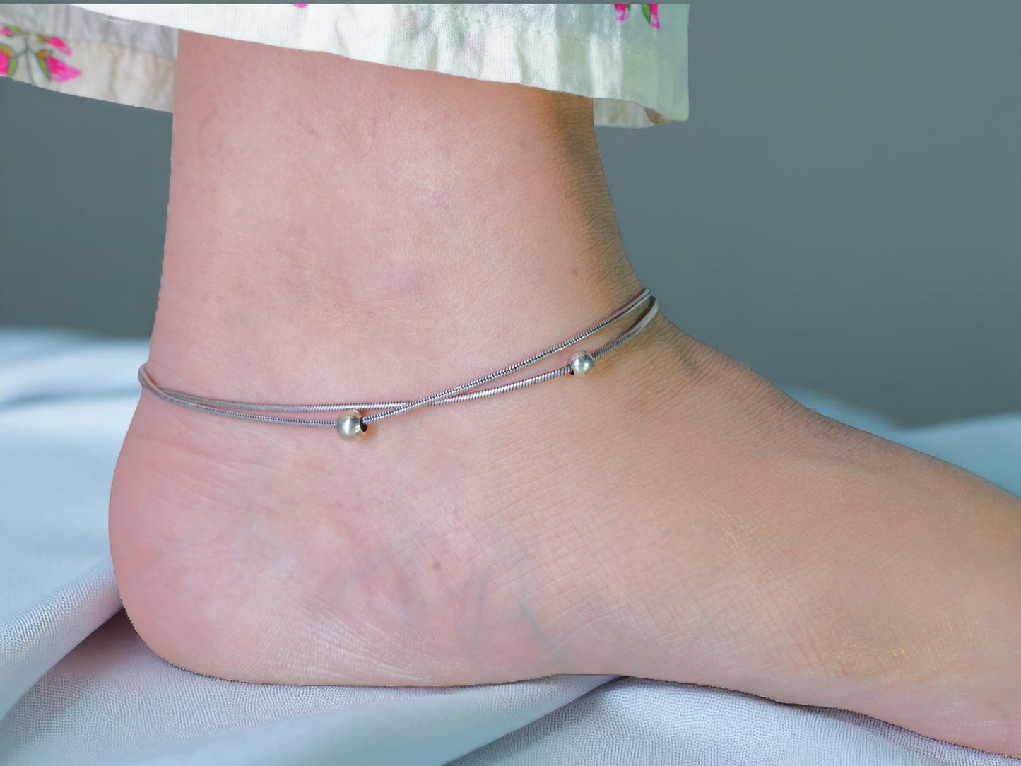 Silver Drift Anklet