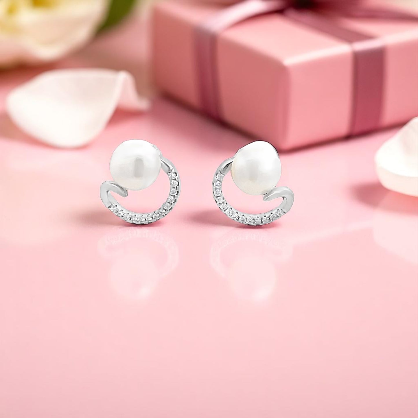 Elegant Pearl and Silver Earrings