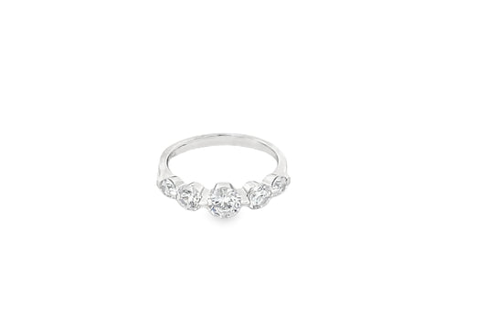 Elegant Silver Ring with Sparkling Stones