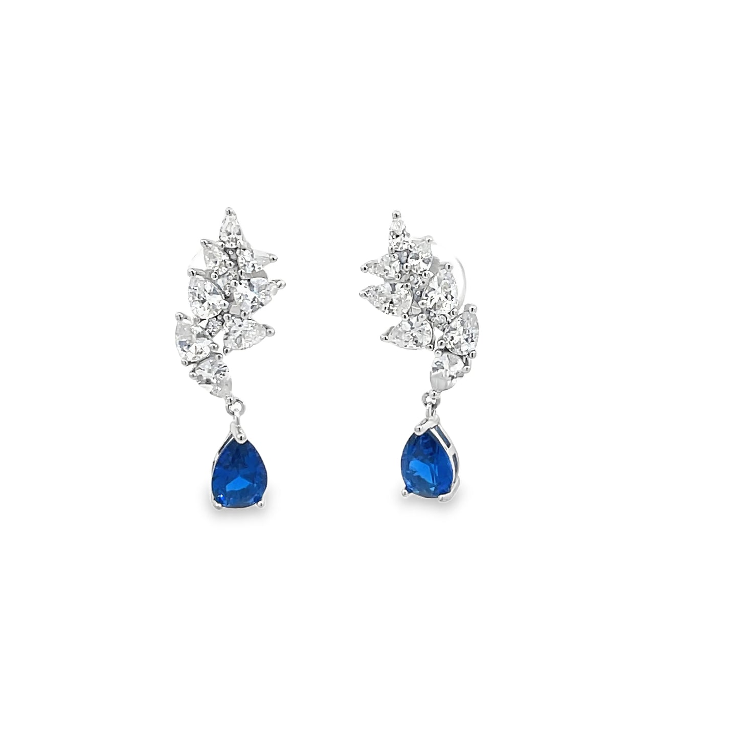 Elegant Blue and Silver Earrings