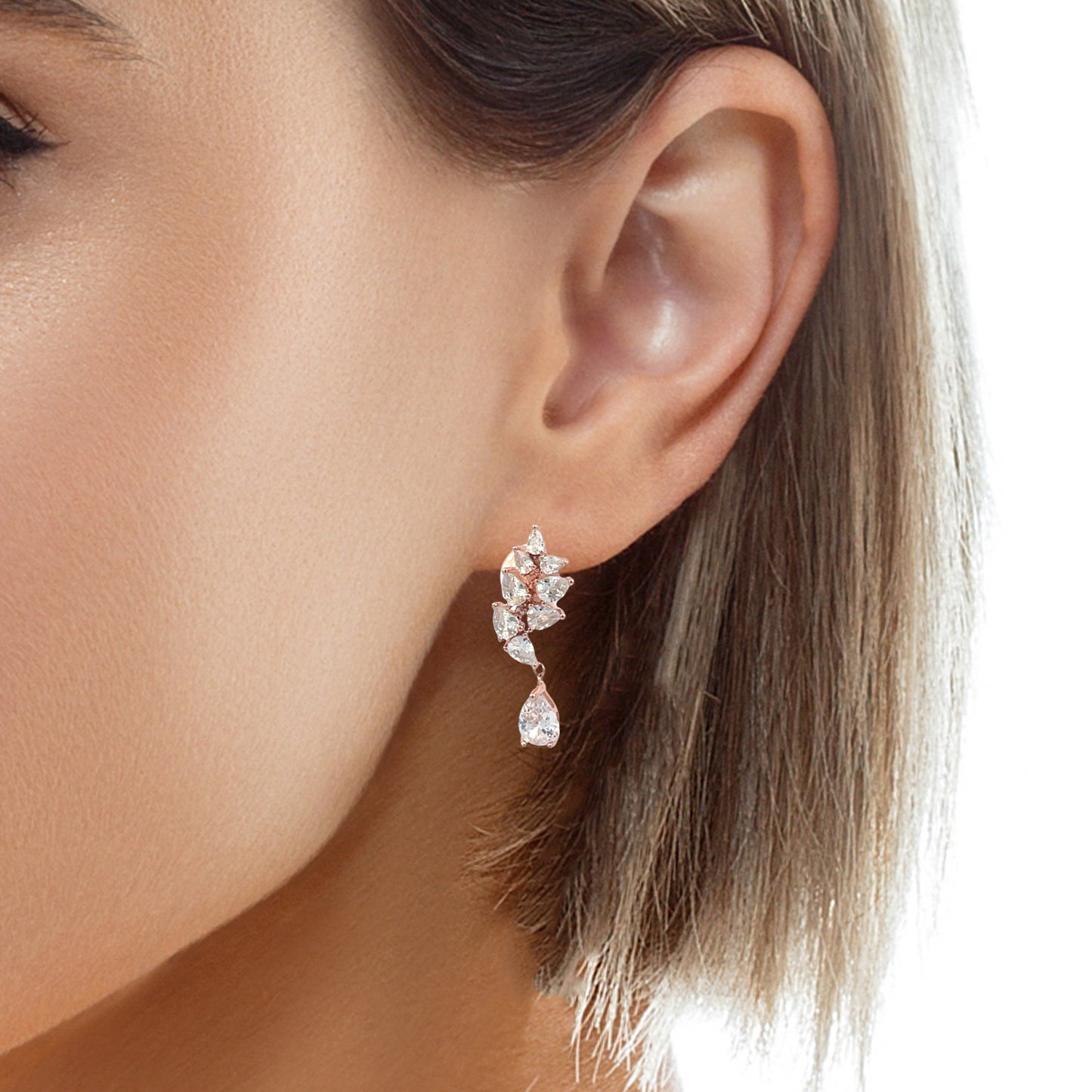 Elegant Rose Gold Drop Earrings