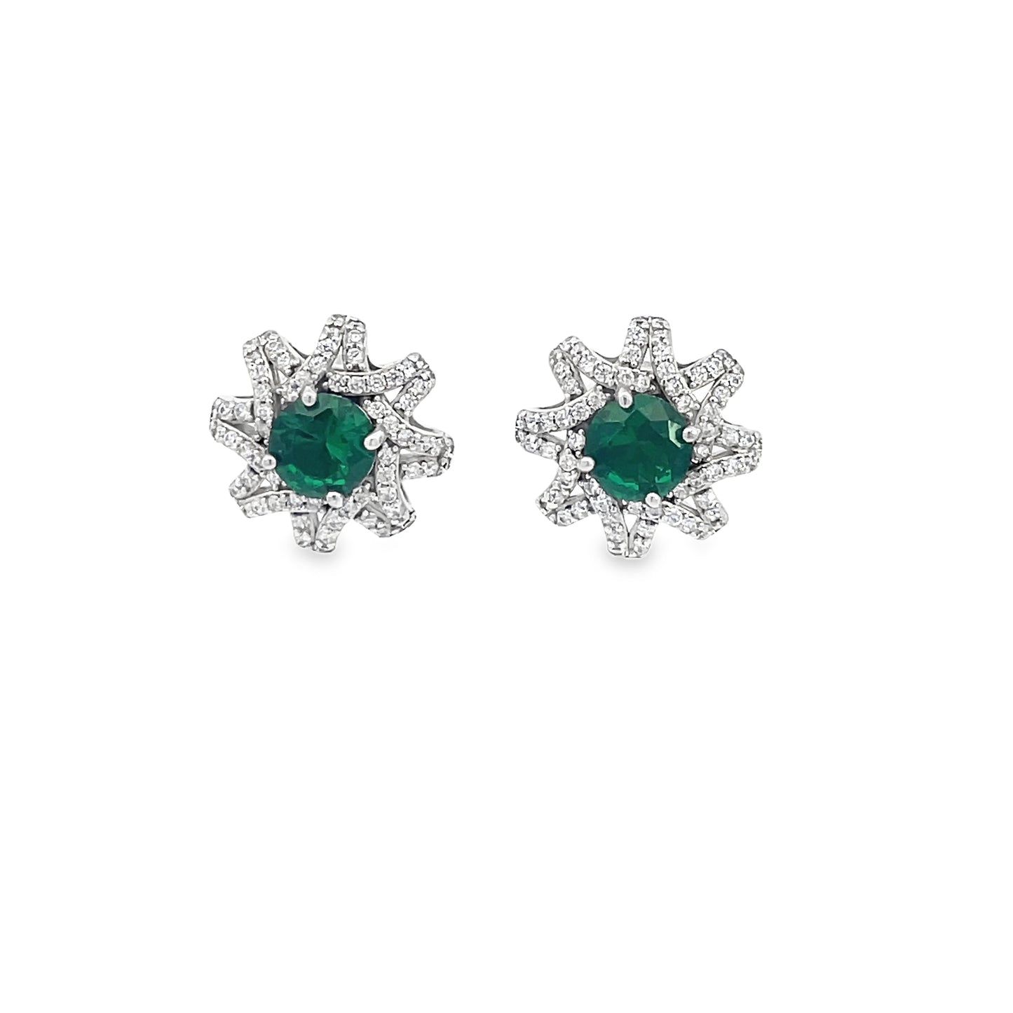 Elegant Emerald Starburst Earrings