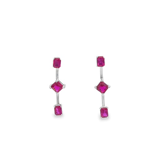 Elegant Ruby Drop Earrings
