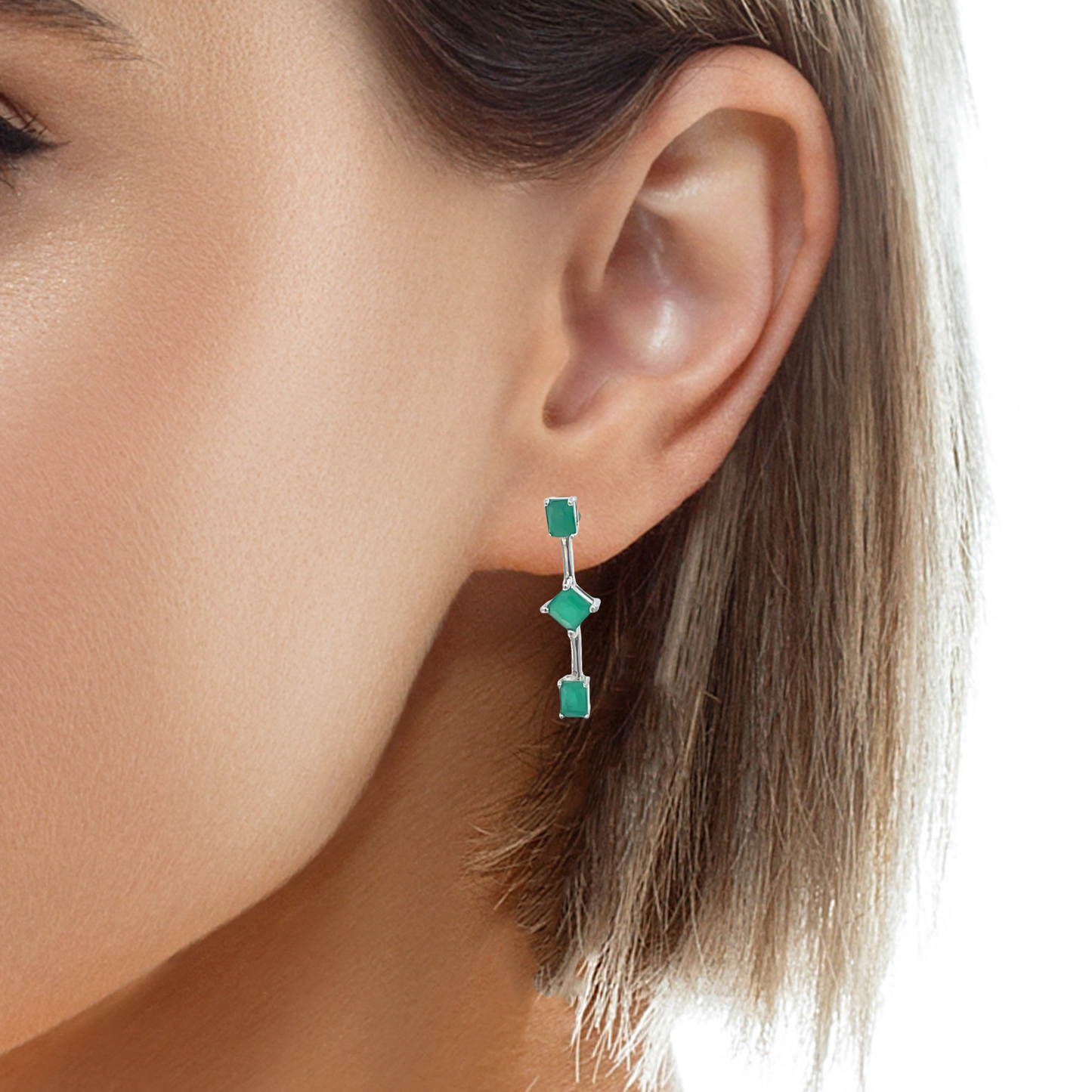 Elegant Green Gemstone Earrings