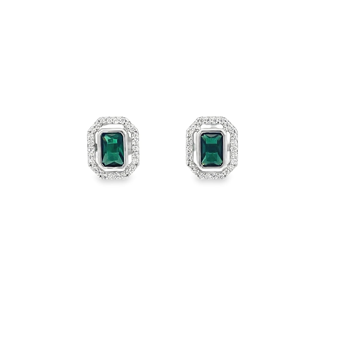 Elegant Emerald Stud Earrings