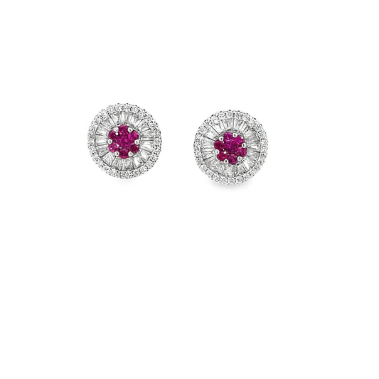 Elegant Ruby and Diamond Earrings