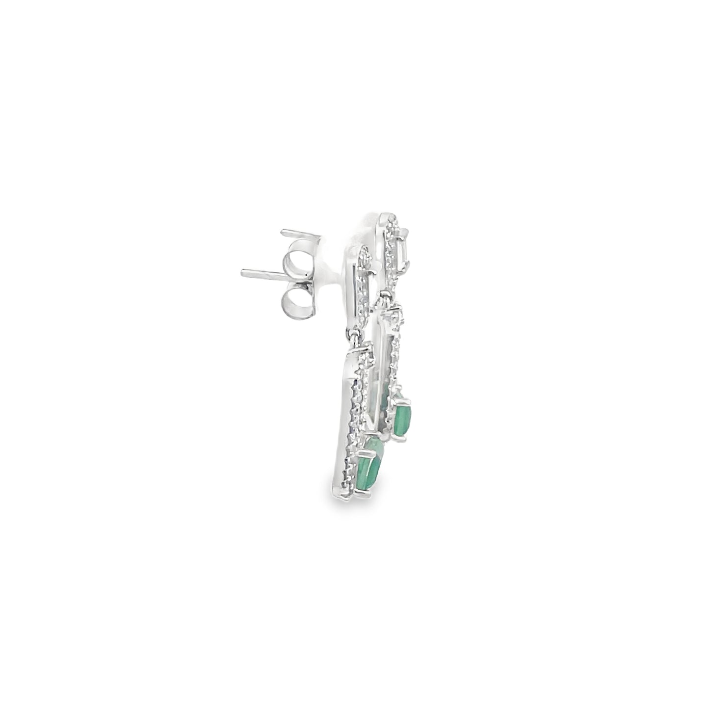 Elegant Green and Silver Earrings