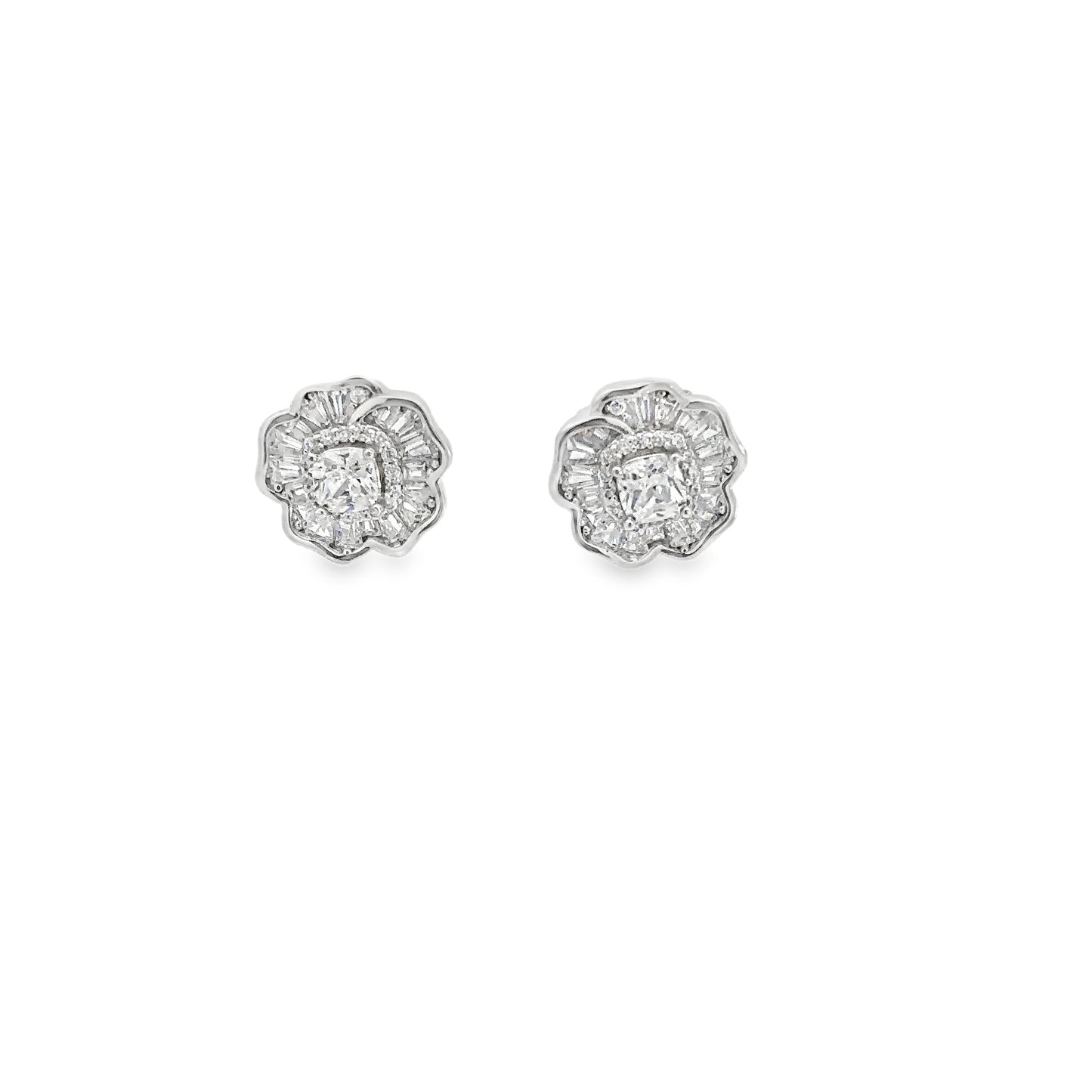 Elegant Floral Diamond Earrings