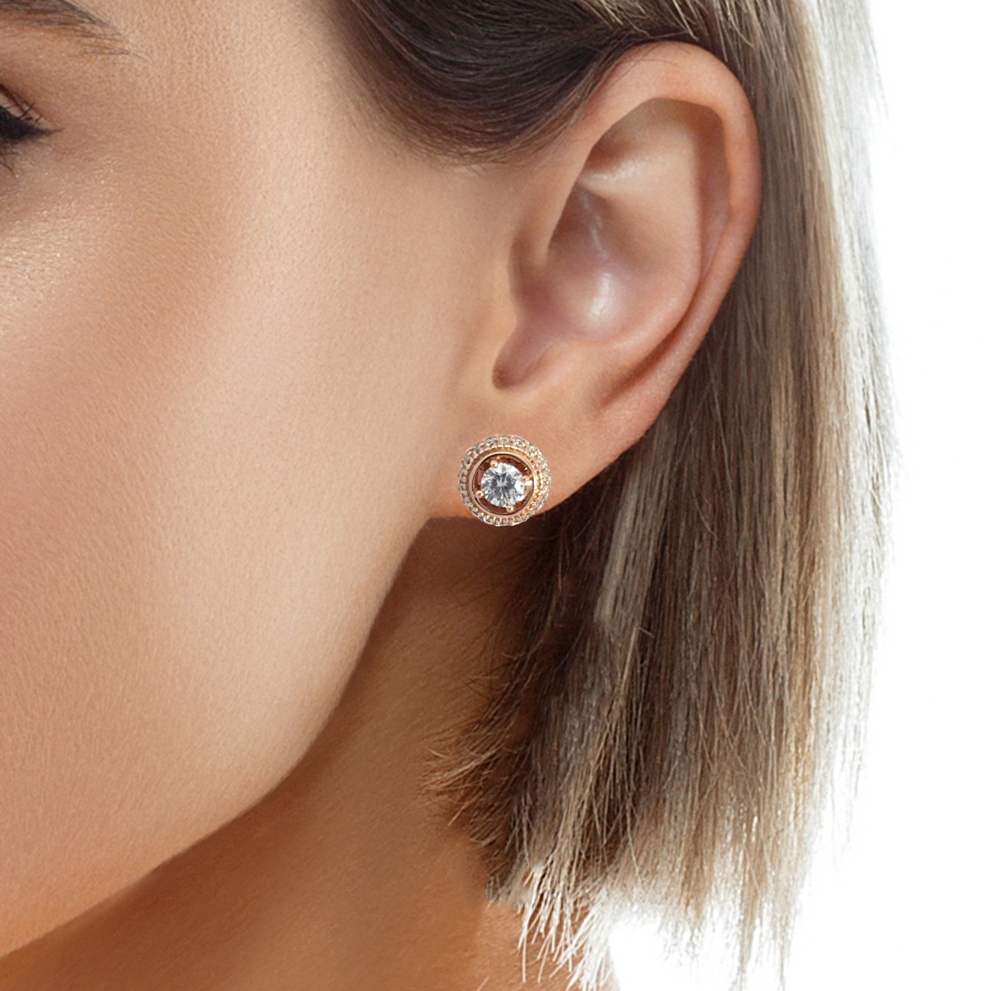Elegant Rose Gold Stud Earrings