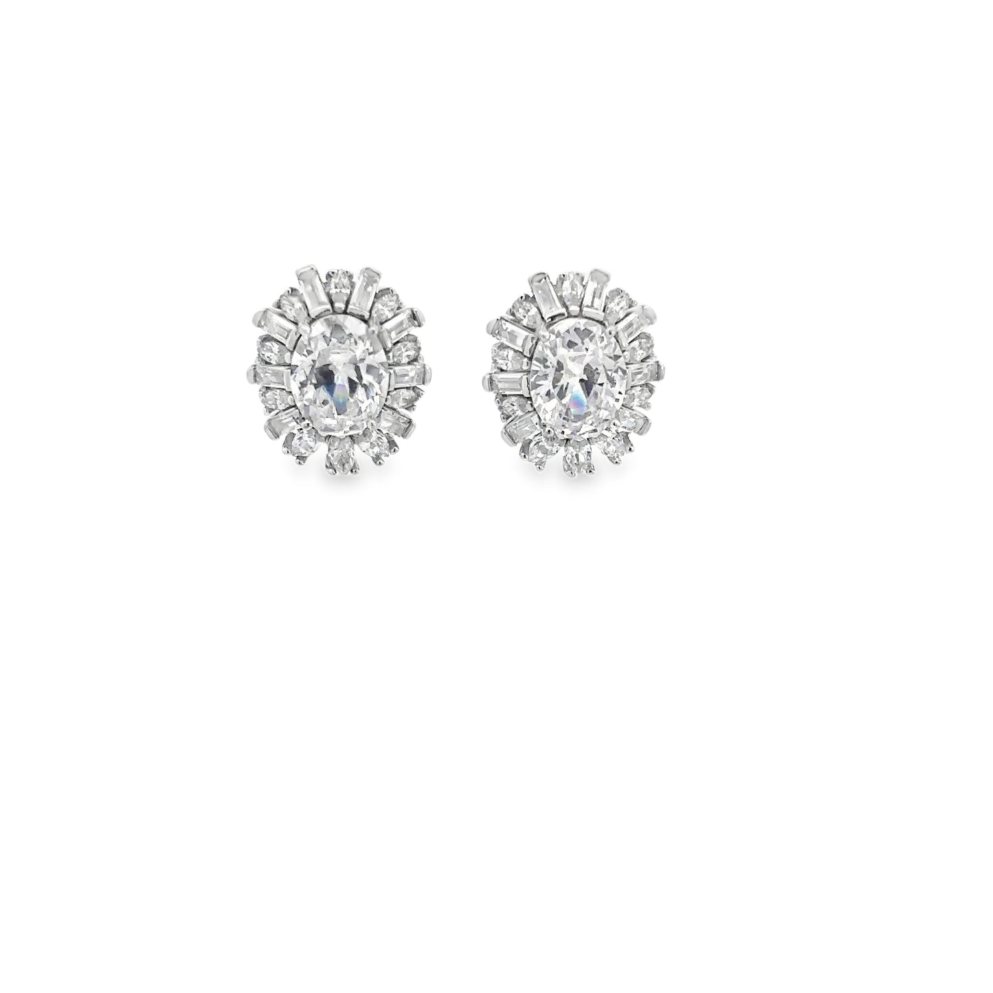 Elegant Silver Earrings with Sparkling Stones