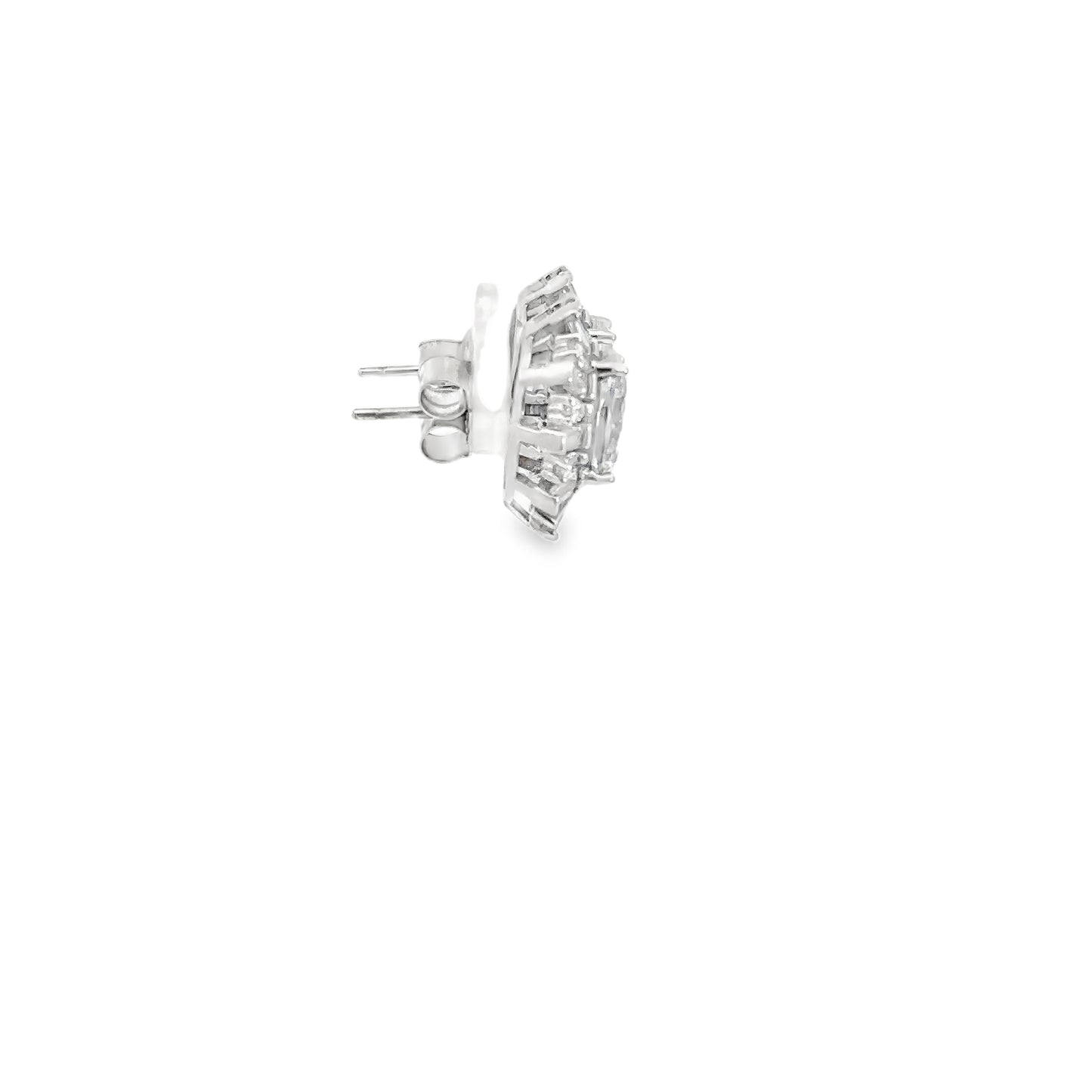 Elegant Silver Earrings with Sparkling Stones