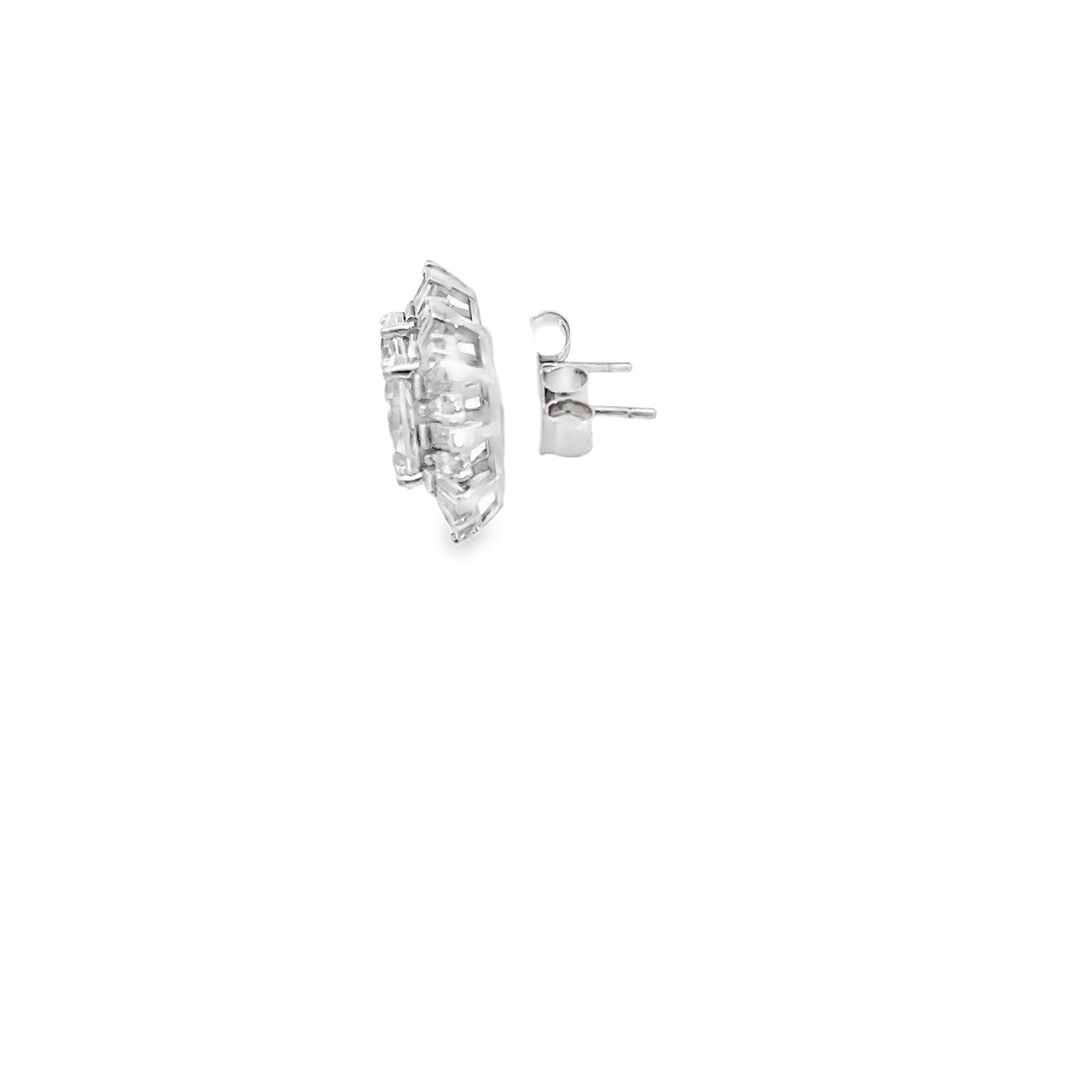 Elegant Silver Earrings with Sparkling Stones