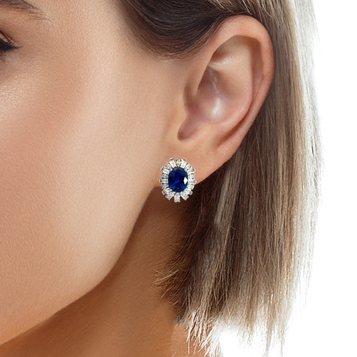 Elegant Sapphire and Diamond Earrings