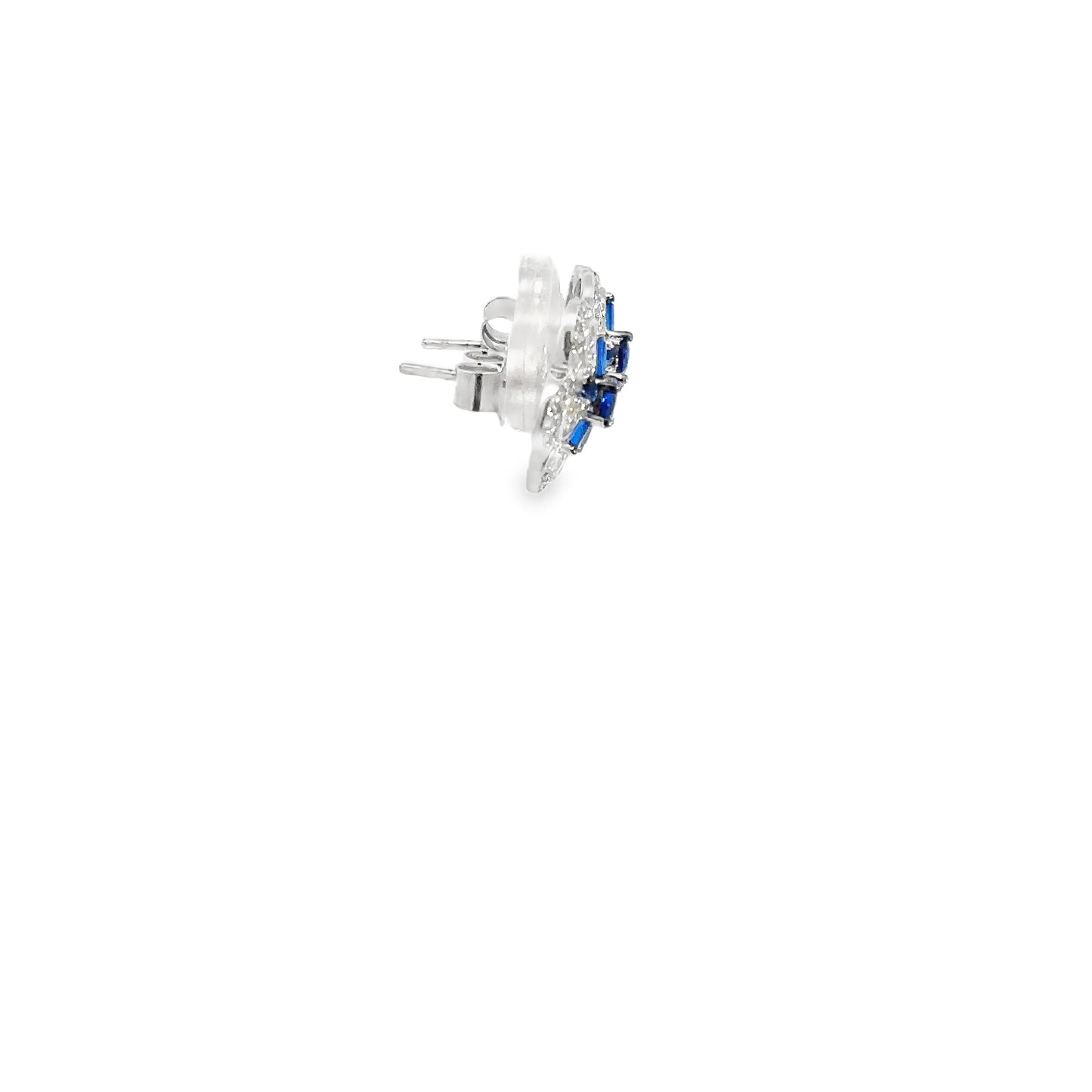 Elegant Floral Blue Earrings