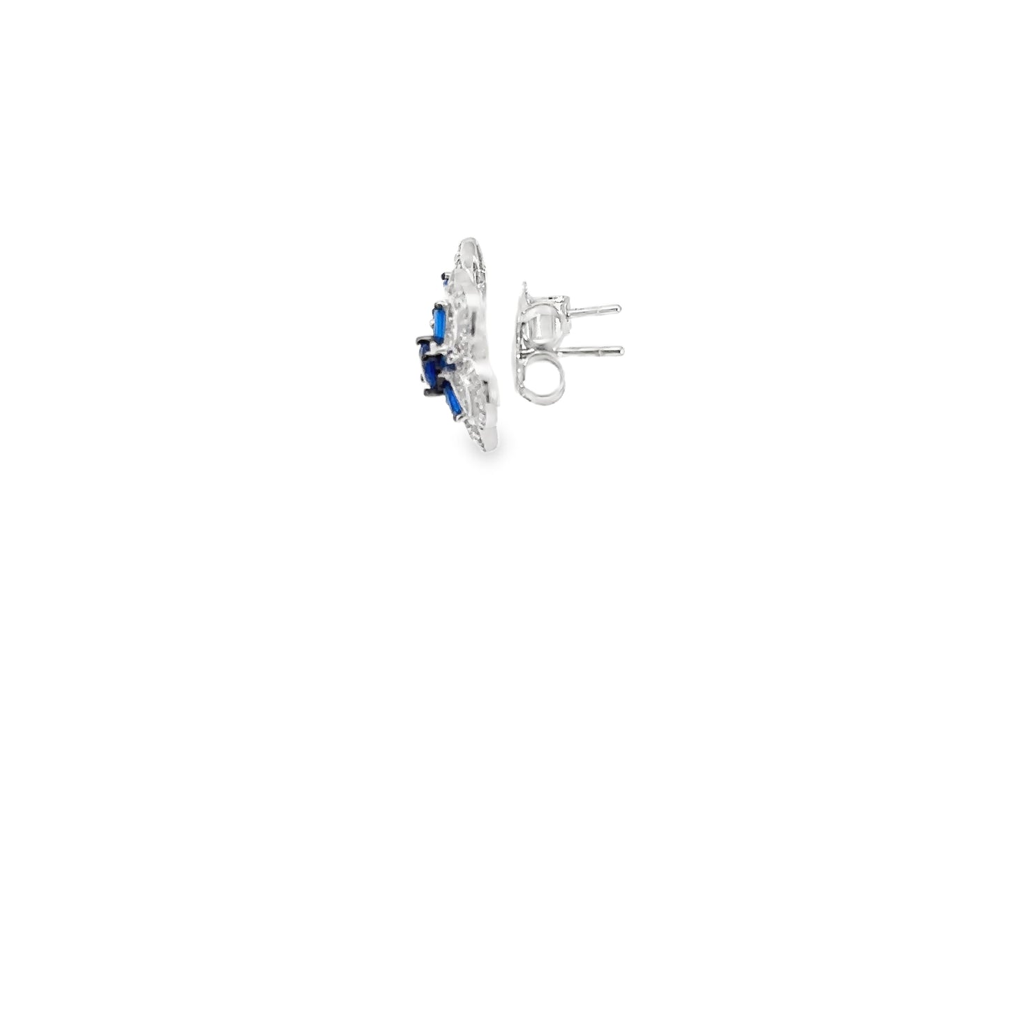 Elegant Floral Blue Earrings
