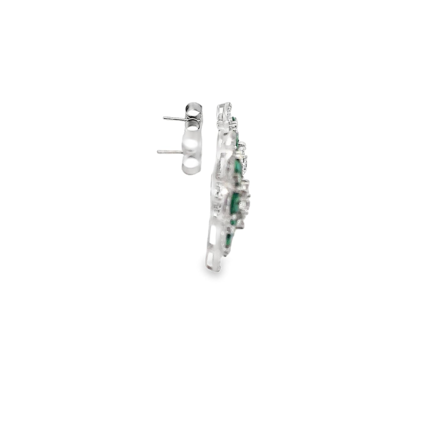 Elegant Floral Green Earrings