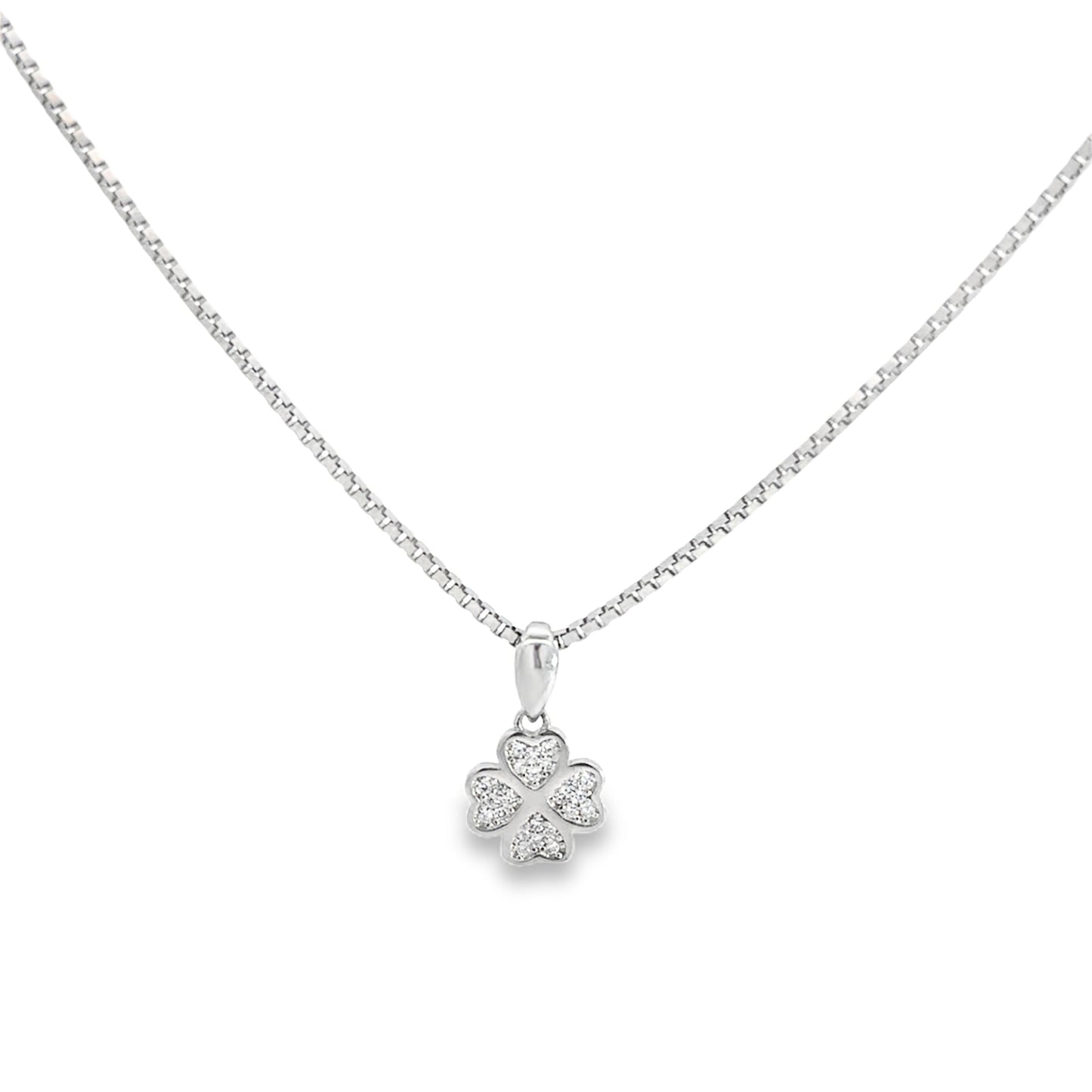 Elegant Silver Clover Pendant Necklace