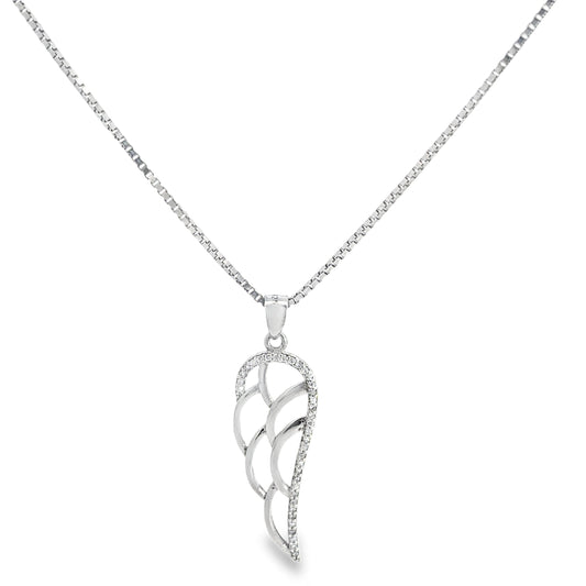 Elegant Silver Wing Pendant Necklace