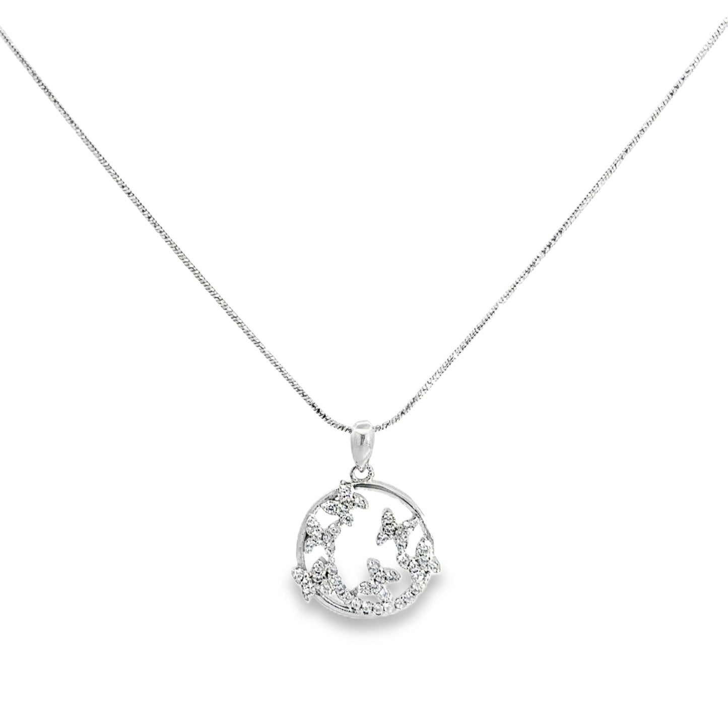 Elegant Silver Butterfly Pendant Necklace