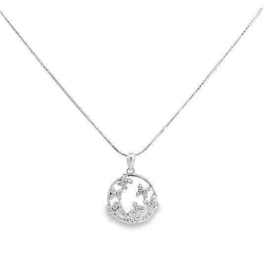 Elegant Silver Butterfly Pendant Necklace