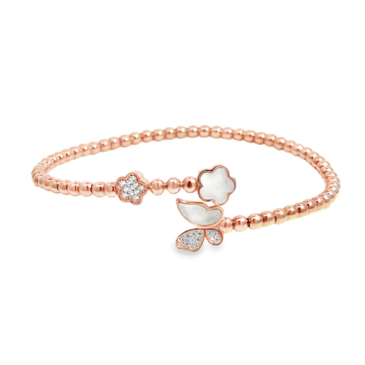 Elegant Rose Gold Floral Bracelet