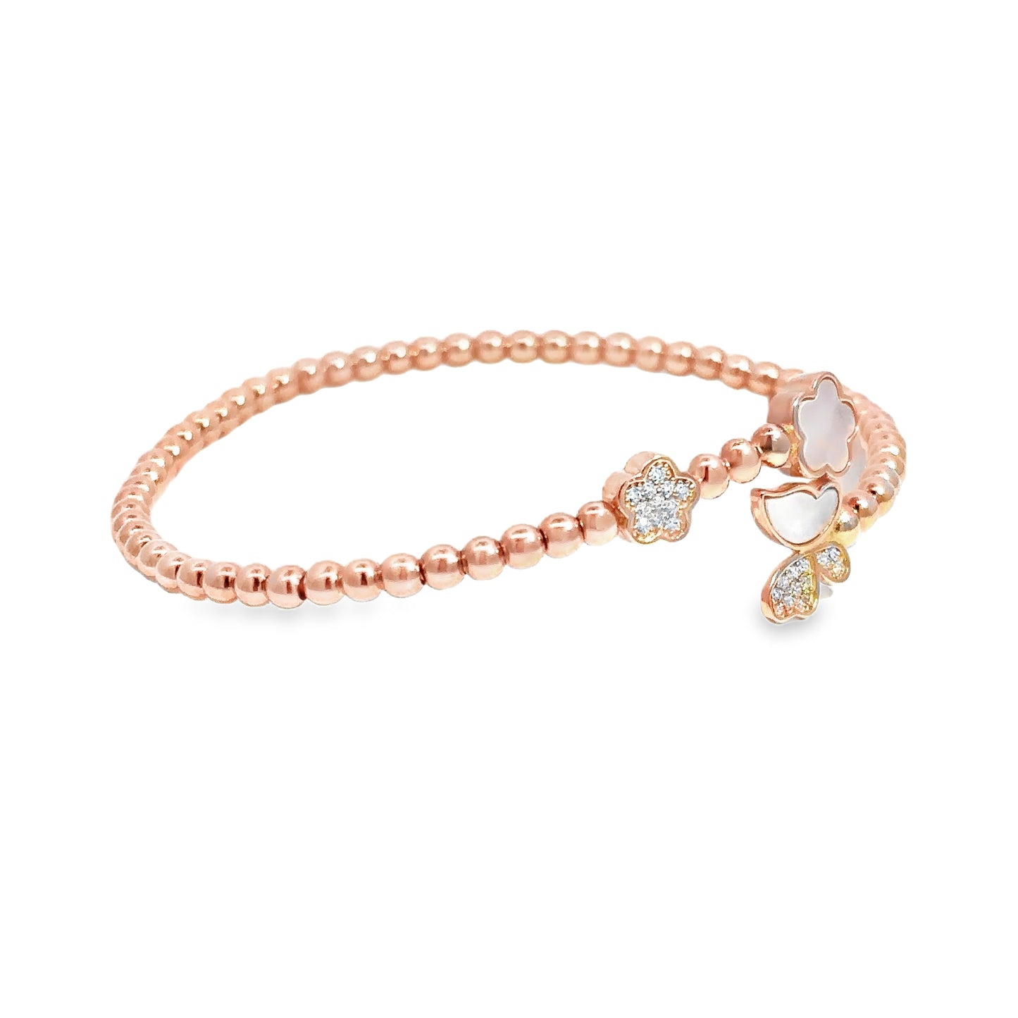 Elegant Rose Gold Floral Bracelet