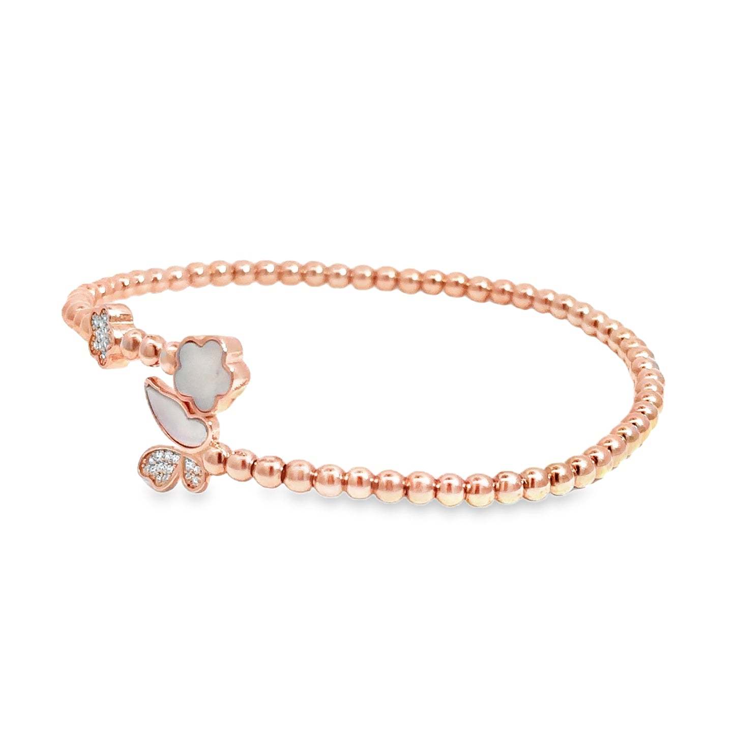 Elegant Rose Gold Floral Bracelet