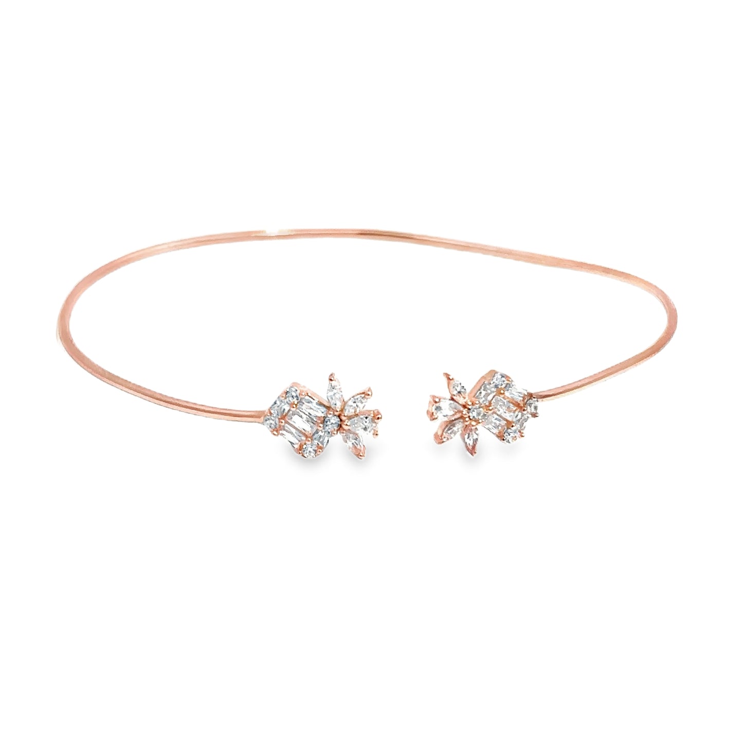 Elegant Rose Gold Floral Bracelet