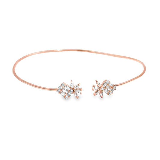 Elegant Rose Gold Floral Bracelet