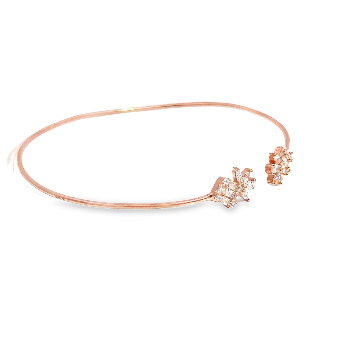 Elegant Rose Gold Floral Bracelet