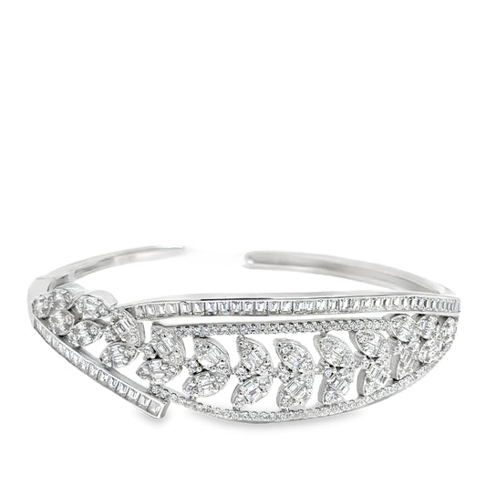 Elegant Silver Leaf Bracelet