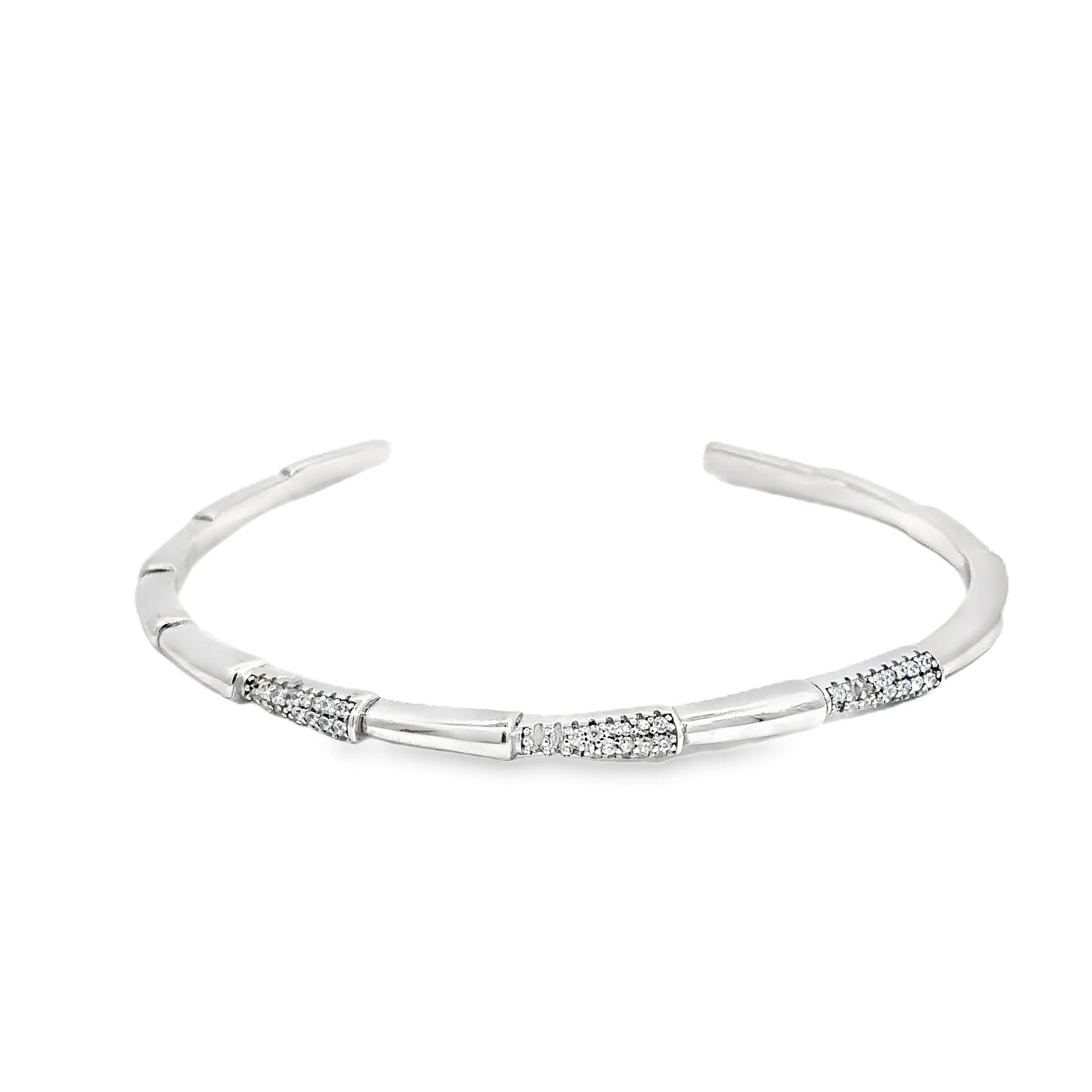 Elegant Silver Bracelet with Sparkling Accents