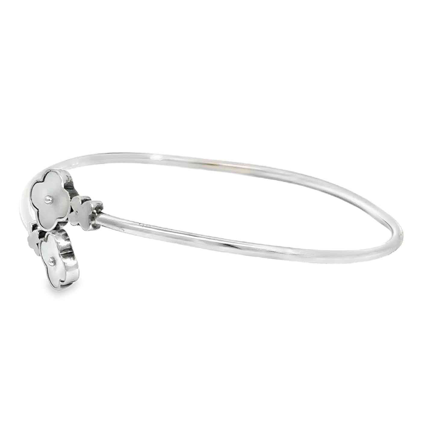 Elegant Floral Silver Bracelet