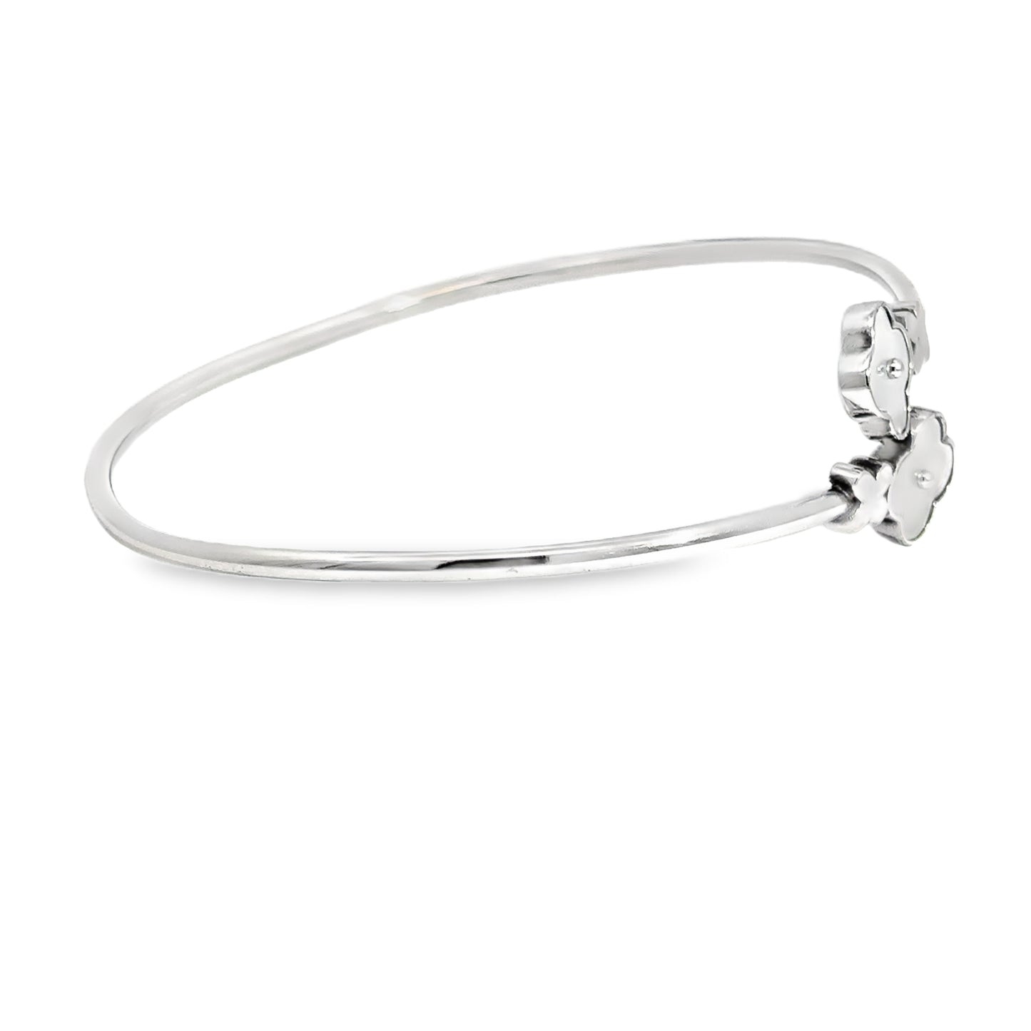 Elegant Floral Silver Bracelet