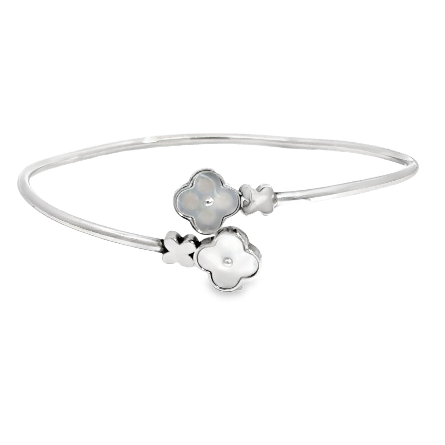 Elegant Floral Silver Bracelet