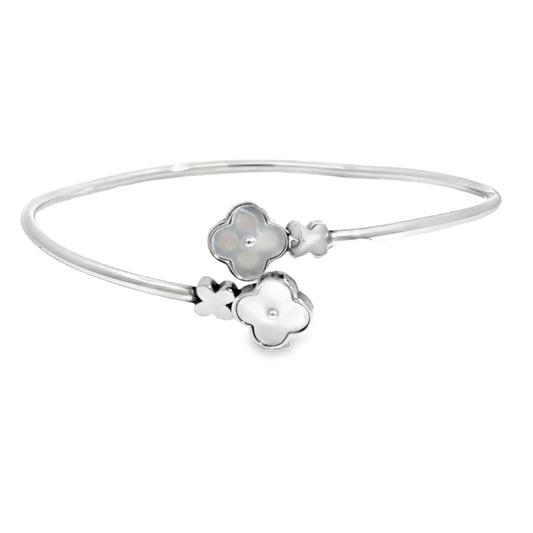Elegant Floral Silver Bracelet
