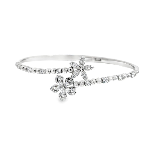 Elegant Floral Silver Bracelet