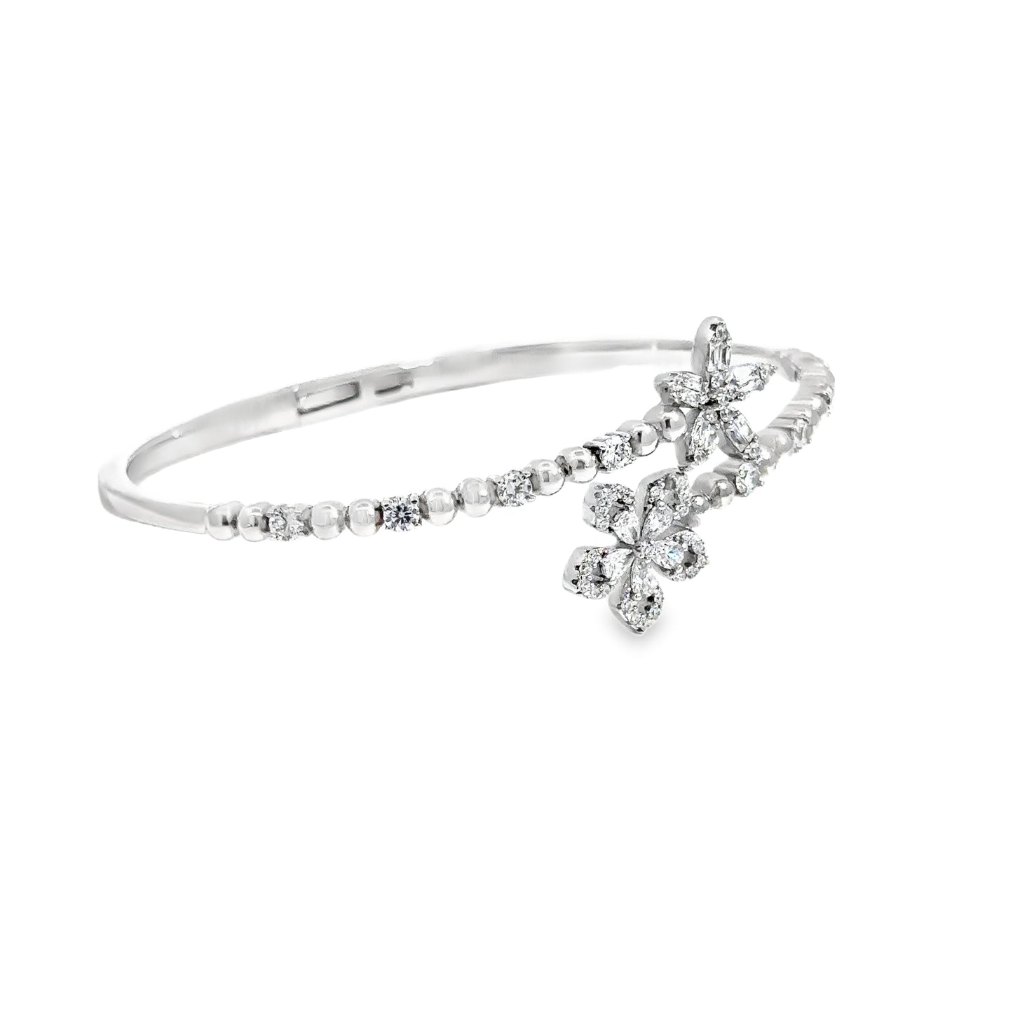 Elegant Floral Silver Bracelet