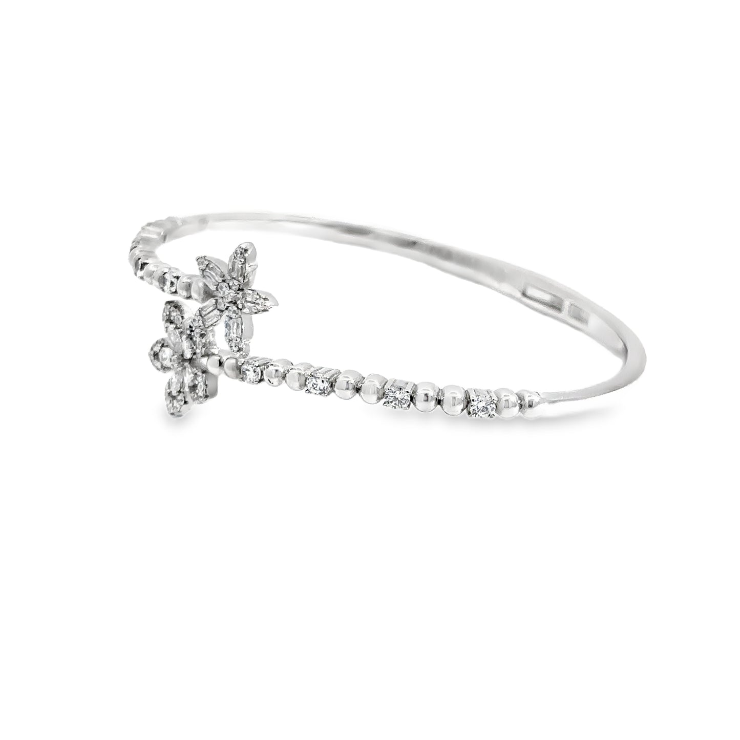 Elegant Floral Silver Bracelet