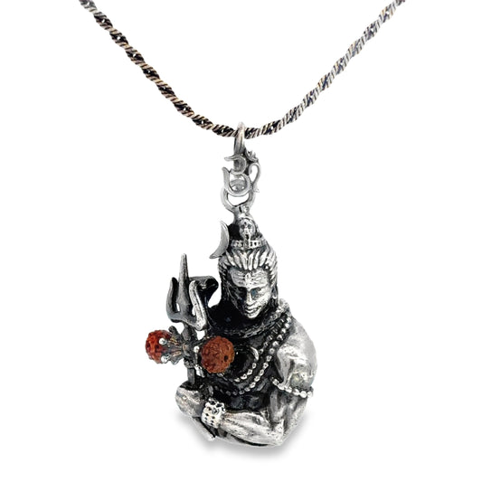 Intricate Silver Shiva Pendant