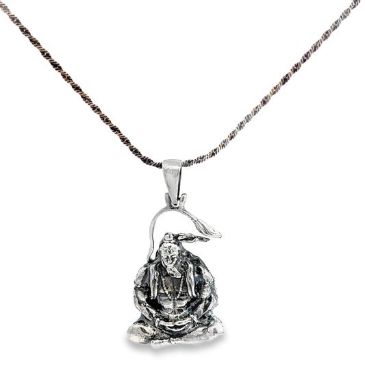 Intricate Silver Hanuman Pendant