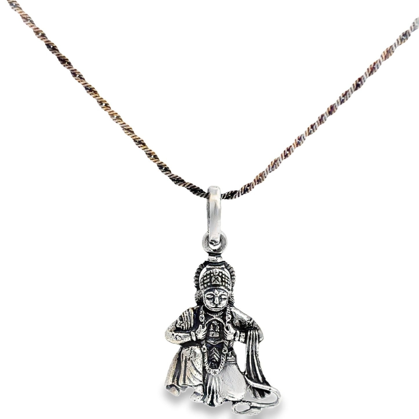 Intricate Silver Hanuman Pendant