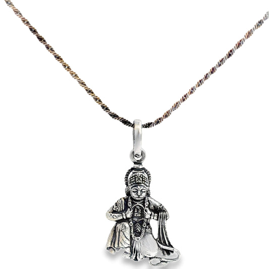 Intricate Silver Hanuman Pendant