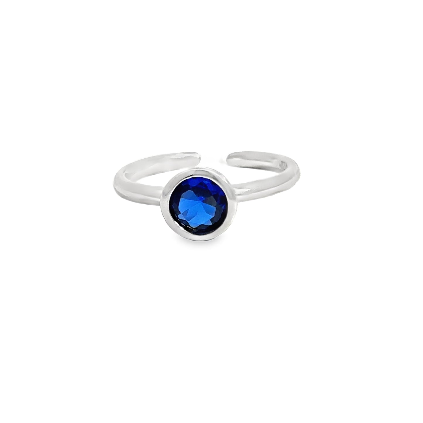 Elegant Silver Toe-Rings with Blue Gemstones